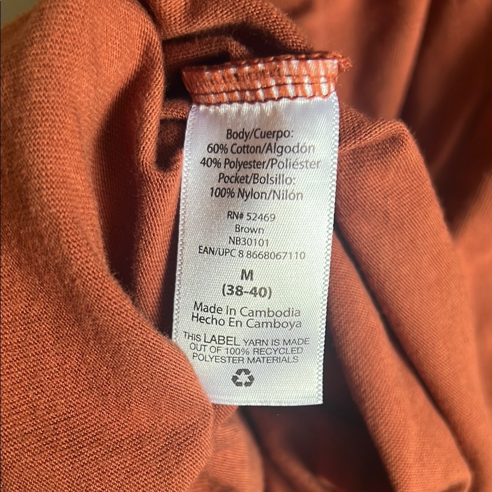 No Boundaries Mens Oversized Pocket T-Shirt Brown Terracotta Medium NB30101 - Picture 7 of 7